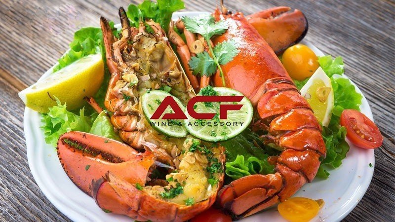 Rượu vang nhập khẩu chính hãng Hải Phòng ACF - Tôm hùm nướng than hoa/ nướng mọi